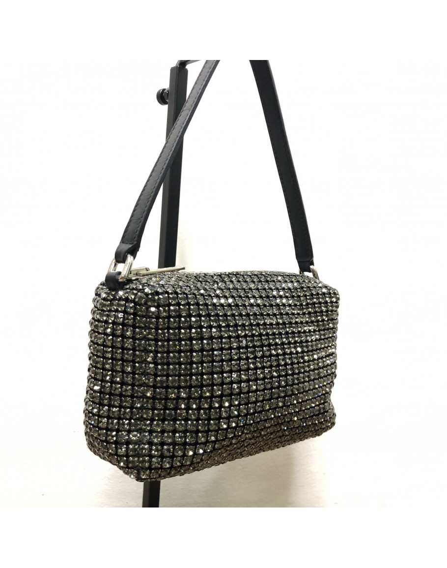 ALEXANDER WANG Heiress Pouch Bag in Crystal Mesh – SHW